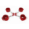 Ouch! Leather Hand and Leg Cuffs - Red