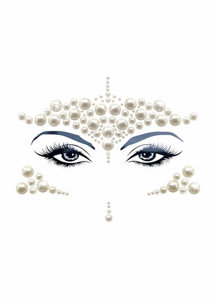 Mazu Iridescent With Pearl Crystal Face Sticker