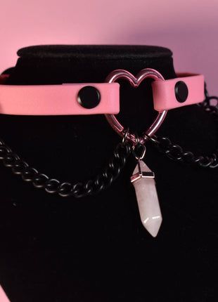 Pink Heart Choker