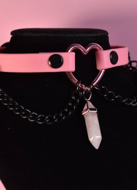 Pink Heart Choker