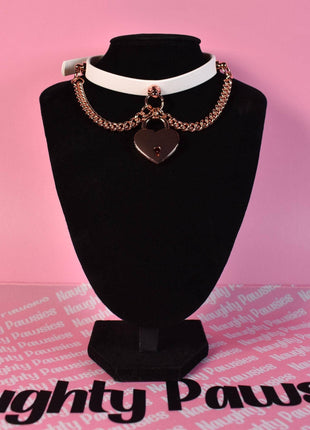 White & Rosegold Lock Choker