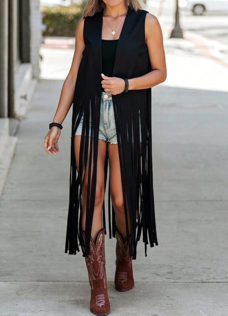 Midi Fringe Vest