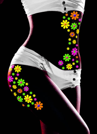 Daisy Blacklight Body Stickers