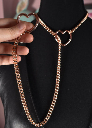 Rose Gold Heart Ring Slip Chain