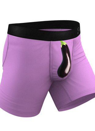 The Double Entendre -Eggplant Ball Hammock Underwear