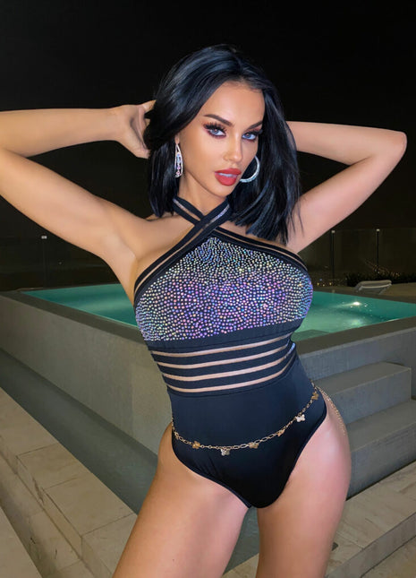 Rhinestone Bust Bodysuit