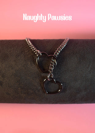 Gunmetal + Black Heart Ring Slip Chain