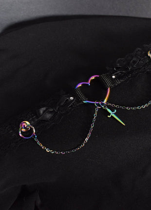 Rainbow Heart Extra Choker