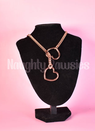 Rose Gold Heart Ring Slip Chain
