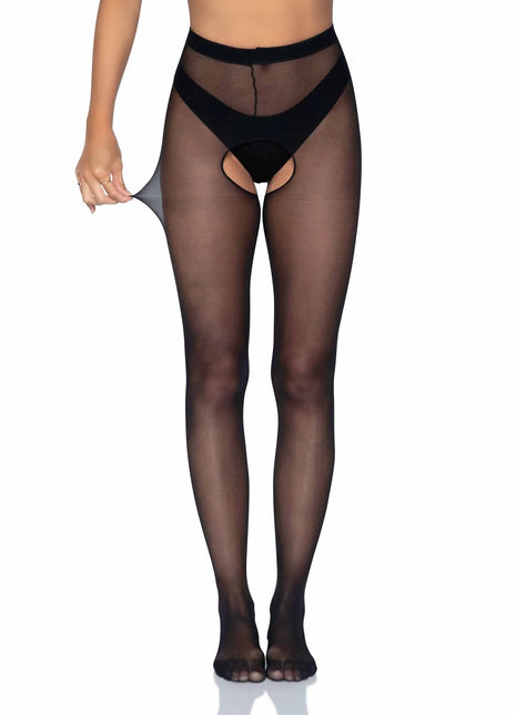 Mercedes Sheer Crotchless Pantyhose