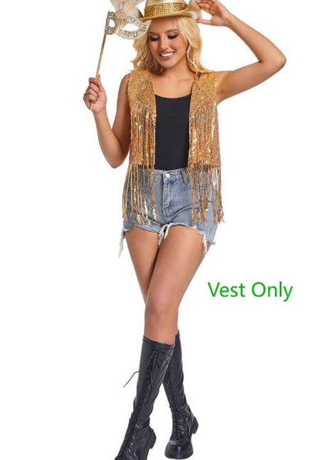 Sequin Fringe Vest