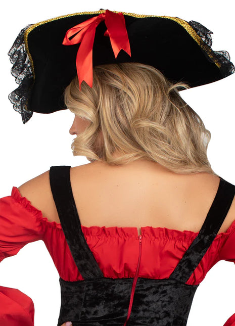 Swashbuckler Pirate Hat With Lace Trim