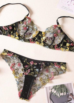 Sexy Black With Floral Embroidery