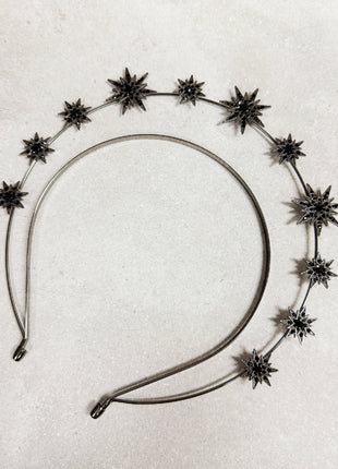 Black Stars Goddess Crown Halo Headband