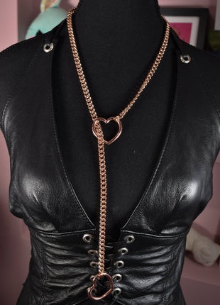Rose Gold Heart Ring Slip Chain