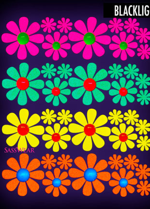 Daisy Blacklight Body Stickers