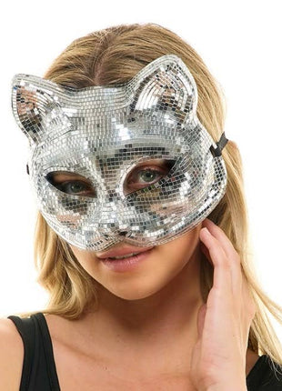 Silver Mirror Cat Mask