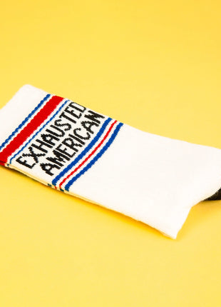 Exhausted American Gym Crew Socks