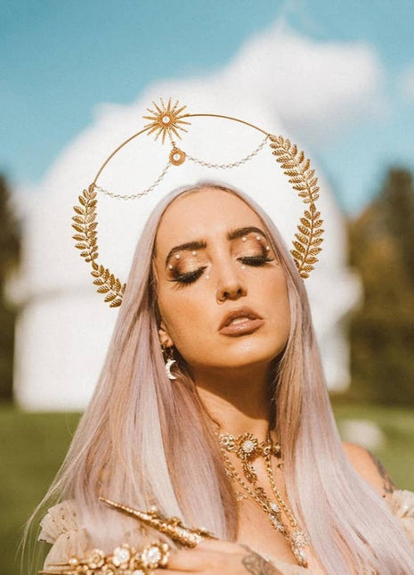 Halo Crown Mary Goddess Headband & Earrings