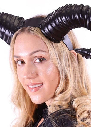 Black Ram Horns Headband