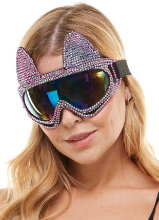 Pink Rhinestone Cat Goggles