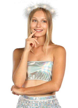 Light Up Angel Halo Headband - Feather Angel Hair Band