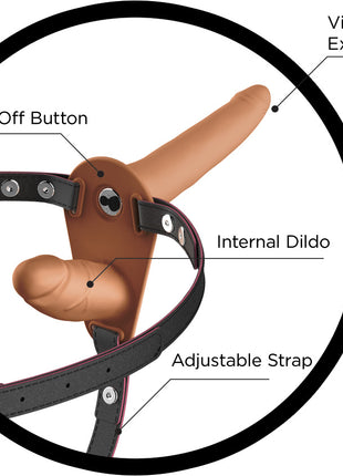Double Dickin Vibrating Double Dildo Strap-On