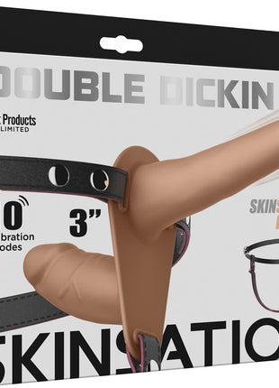 Double Dickin Vibrating Double Dildo Strap-On