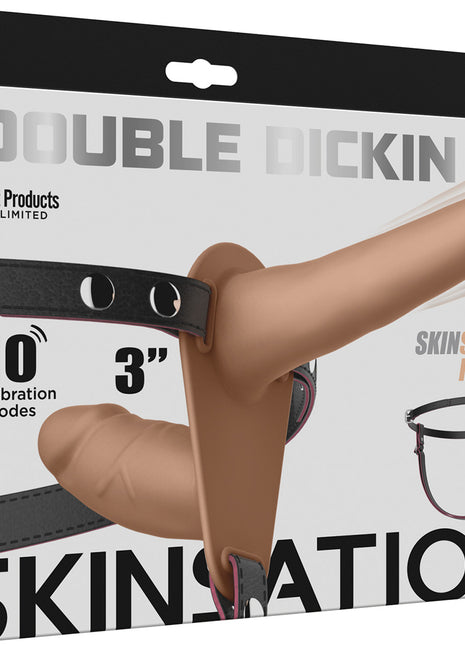 Double Dickin Vibrating Double Dildo Strap-On