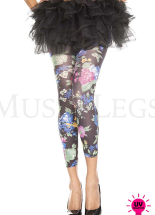 UV Reactive Blooming Flowers Leggings