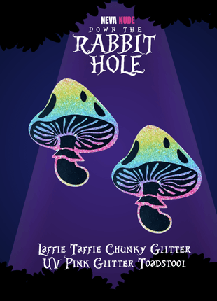 Laffie Taffie Multicolor Blacklight Chunky Glitter Toadstool Pasties