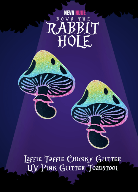 Laffie Taffie Multicolor Blacklight Chunky Glitter Toadstool Pasties