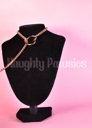 Rose Gold Heart Ring Slip Chain