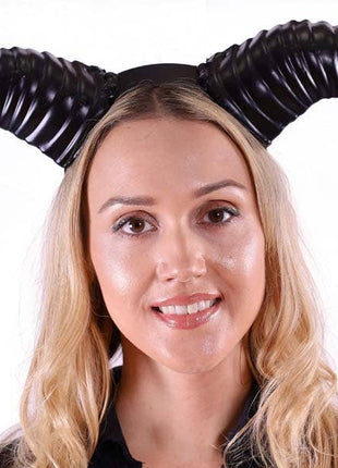 Black Ram Horns Headband