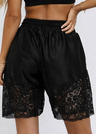 Ladies Boho Lace Panel Wide Leg Shorts