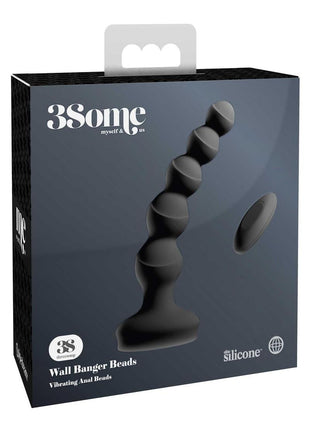 3Some Wall Banger Silicone Rechargeable Remote Control Anal Beads - Black