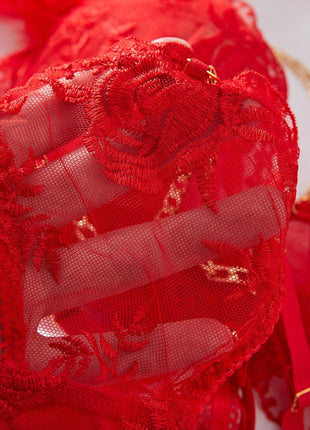 Ladies Floral Embroidery Feather Set
