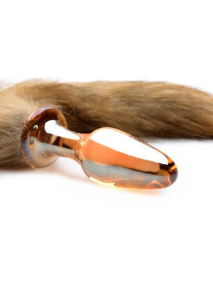 Tailz Fox Tail Glass Anal Plug- Orange