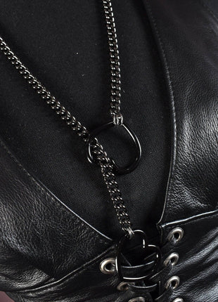 Gunmetal + Black Heart Ring Slip Chain