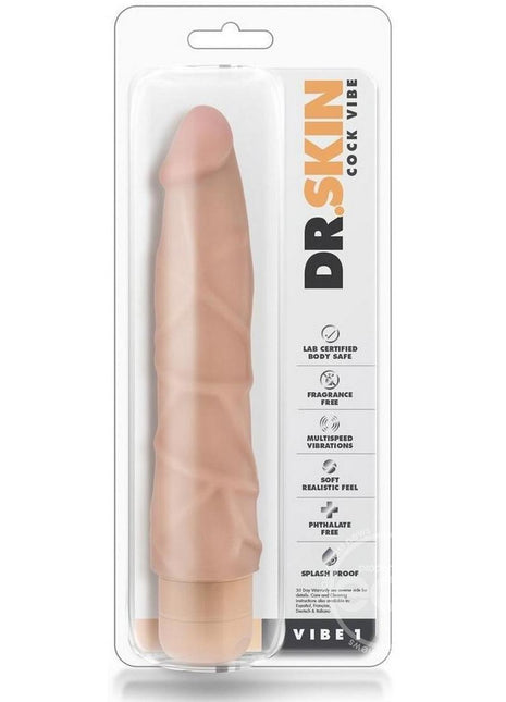 Dr. Skin Silver Collection Cock Vibe 1 Vibrating Dildo 9in - Vanilla