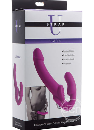 Strap U Evoke Vibrating Silicone Strapless Strap On