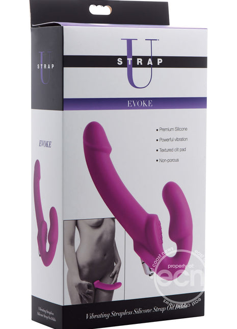 Strap U Evoke Vibrating Silicone Strapless Strap On