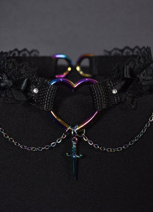 Rainbow Heart Extra Choker