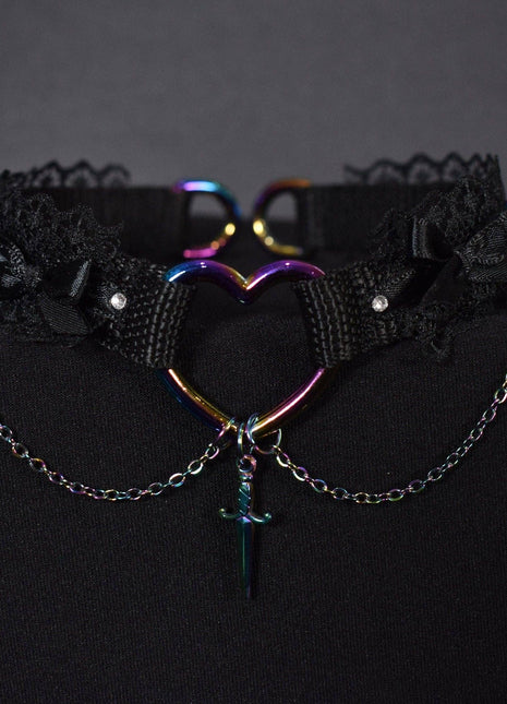 Rainbow Heart Extra Choker