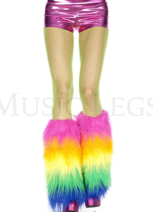 Rainbow Furry Leg Warmers