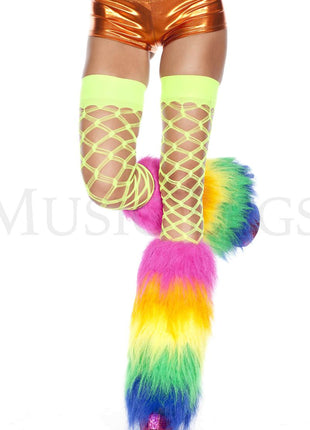 Rainbow Furry Leg Warmers