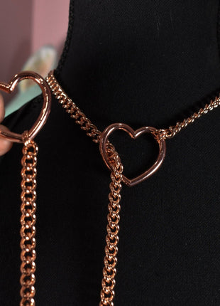 Rose Gold Heart Ring Slip Chain