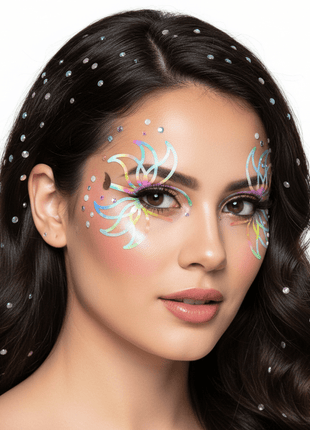 Rainbow Petal Glow Holographic Face Sticker