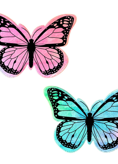 Rainbow Sherbet Tie Dye Velvet UV Butterfly Pasties