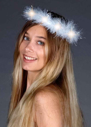 Light Up Angel Halo Headband - Feather Angel Hair Band